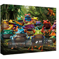 Colorful Frog Puzzle 1000 Piece For Adults  Rainbow Frogs Jigsaw Puzzle Nature  Forest Animal Scenic Puzzles