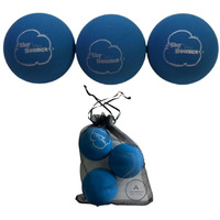 Sky Bounce Color Rubber Handballs For Recreational Handball  Stickball  Racquetball  Catch  Fetch  And Many More Games  2 1/4-Inch  Blue  3 Count With Ahsr Pouch