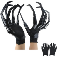 Halloween Articulated Fingers With Protective Gloves  Articulated Finger Extensions  Finger Claw With Protective Gloves  Scary And Flexible Skeleton Claws Hands  Halloween Props For Any Costume  Black