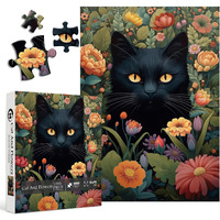 Vintage Cat Puzzles For Adults 1000 Pieces And Up  Pickforu Flower Jigsaw Puzzles Collection Animal And Plant  Retro Kitty Puzzle For Cat Lovers