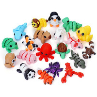 Gencokok 20Pcs Mini Animals Set  3D Printed Little Animals Articulated Flexible Fidget Toy  Mini Animal Figurines Toy  3D Printed Cute Animal Toys Home  Office  Executive Desk For Christmas Decoration