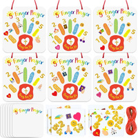 Doublefill 24 Sets Religious Crafts Kit For Kids 5 Finger Prayer Handprint Craft Make Your Own Christian Bible Craft For Vbs Sunday School Classroom Church Activities