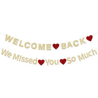 Fhgg Welcome Back Decorations Banner We Missed You So Much Banner Decorations Glitter Gold Returning Home Party Paper Sign Teenager Homecoming Returning Home Retiring From The Army Decorations