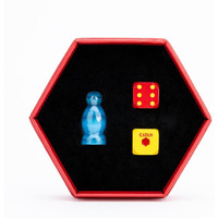 Fanroll Compatible With Catan Premium Robber & Metal Dice Set  Cat's Eye Aquamarine