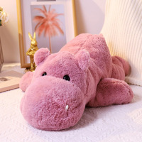 Leahaoe Weighted Stuffed Animals  Soft Pink Hippo Plush  23.6"" 4.5Lbs Medium Hippo Stuffed Animal  Perfect Cuddly Weighted Hippo Plush For Comfort And Relaxation