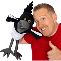 Steve And Maggie Plush Toy  Soft Magpie Plush Toy  Bird Hand Puppet  Bird Puppet  Educational Bird Toys  Sensory Toys  Animal Puppet For Kids (Big)