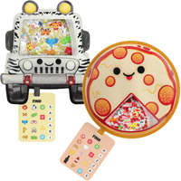 Bizyboo - The Original Seek & Find Plush - Hidden Object Search Problem Solving Educational Matching Game For Kids 2 And Up - 2 Pack (Cruz & Papa Pizza)