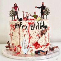 17 Pcs Zombie Cake Decoration Zombie Cake Toppers Zombie Figure Themed Party Decorations For Birthday Weeding Party Cake Decorations
