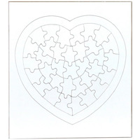 Hygloss Products 6 Blank Heart Puzzles - 8.5 X 9.5 Inches With Surrounding Frame - Ideal For Valentines Day Crafts - Write  Draw  And Decorate - 36 Pieces Each