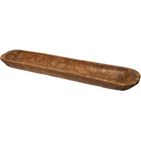 Decorative Wooden Dough Bowl Decor Approx 30 Inch  Hand Carved Rustic Wood Long Dough Bowl  Large Carved Dough Bowl  Long Wooden Bowl  Bread Shaped Bowl Wooden Large Dough Bowl Centerpiece Made In Usa