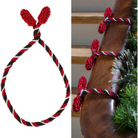 Haute Decor Decorative Twist Ties  6 Pack  16 Inches (Black/Red/White) - Hang Garland  Lights  Decorations From Bannister Or Railings For Christmas Holidays Or Use Year-Round