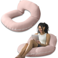 Insen Reading Pillow  Back Pillow For Sitting In Bed For Reading  Nurse & Relax  Reading Pillow For Adults  Moms & Kids  Sit Up Pillow For Bed (Cooling Cotton-Pink  Basic)