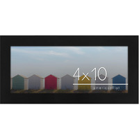 Americanflat 4X10 Picture Frame With Shatter-Resistant Glass - Gallery Style Frame With Engineered Wood - Signature Collection - Photo Frame For Tabletop And Wall Display - Black
