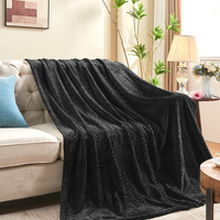 Inhand Black Fleece Twin Blanket  Super Soft Flannel Cozy Blankets For Adults  Lightweight Leaves Pattern Fuzzy Blanket For Couch Sofa Bed Office  Warm Plush Blankets For All Season  60X90 Inches