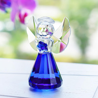 Hdcrystalgifts Blue Crystal Angel Figurine Glass Guardian Angel Statue Gifts For Women  Art Collectible Figurines For Home Decor