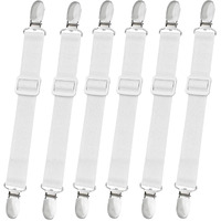 10 Pcs Adjustable Bed Sheet Straps Bed Sheet Clips  Elastic Bed Fitted Sheet Holder Fitted Sheet Straps Clips Sheet Fastener Suspenders To Hold Sheet  Mattress Covers Sofa Cushion Table Clothing White