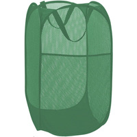 Battoo Deluxe Strong Mesh Pop Up Laundry Hamper Basket With Side Pocket For Laundry Room  Bathroom  Kids Room  College Dorm Or Travel Green