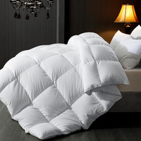 Elnido Queen Feather Comforter Twin Size  Filled With Feather And Downfiber  All Season White Fluffy Duvet Insert - Luxury Hotel Style Medium Warm Bed Comforter - 100% Cotton Cover  68X90 Inches