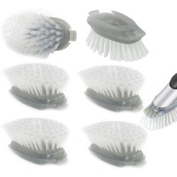 Brush Refills For Oxo Dish Brush - 4 Pack Dish Brush Cleaning Soap Dispensing Head Replacement For Scrubber(Grey)