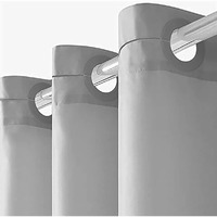 Furlinic No Hook Stall Shower Curtain Light Grey 36"" Wide Waterproof Polyester Fabric Bathroom Curtains Hotel Style With 4 Built-In Grommets Machine Washable 36X72 Inch