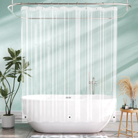 Amazerbath Shower Curtain Liner  72X65 Clear Shower Curtain Liner  Waterproof Plastic Shower Liner  Cute Lightweight Peva Shower Curtain For Bathroom With 3 Magnets And 12 Rustproof Metal Grommets