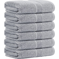 Aibaser Bath Towels  27X54Inch - Natural  Ultra Absorbent Towels For Bathroom  Travel  Gym  Shower And Spa (6 Piece Set) (Light Grey)