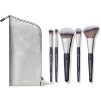 Bk Beauty Brushes - Angie Hot & Flashy Travel Brush Set With Pouch - Foundation Makeup Brushes - Brush For Liquid Or Cream Foundations - Under-Eye Concealer | Bronzer  Blush & Highlighter Makeup Brush