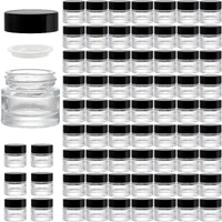 Coloch 70 Pack 10Ml Thick Glass Jars With Airtight Lid  Clear Round Lip Balm Container Tiny Sample Jar For Cosmetics  Lotion  Cream  Makeup  Samples  Wax  Skincare  Travelling  Retail Store