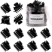 Yohama 12 Pcs Small Hair Claw Clips Brown Durable Mini Jaw Clip Claw For Kids And Adult Multifunction Non-Slip Hair Clips 1 Inch Fixed Bangs Decoration Hairstyle