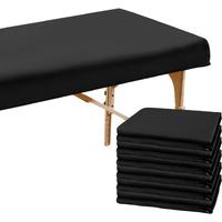 Macarrie 6 Pack Microfiber Massage Table Sheets Soft Massage Table Cover Reusable Spa Bed Sheets Salon Table Protective Cover Massage Table Fitted Sheets(Black)