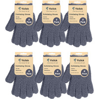 Yiclick 6Pairs Heavy Exfoliating Gloves Body Scrub Exfoliator For Dead Skin Remover Exfoliating Body Scrubber For Bath Shower Exfoliation Exfoliate Sponge Loofah Washcloth Mitt Men Women
