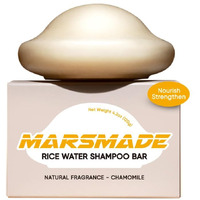 Mars Made Rice Water Shampoo Bar 2.0 - Hydrating & Moisturizing Natural Hair Soap Bar Shampoo For Hair Strengthening & Scalp Nourishment - Bathing Soap Solid Shampoo For All Hair Types (120G  4.23Oz)