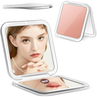 Miyadiva Compact Mirror  30X Magnifying Mirror  Pocket Mirror For Purse  Travel Makeup Mirror With 30X/1X Magnification  Travel Essentials Mirror  Precision Tweezers  Present For Girls