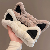 Huachi 2 Packs Cute Cat Spa Headband For Washing Face Makeup Skincare  Animal Headbands For Women Girls Trendy Stuff Gifts Soft Coral Fleece Facial Wash Hair Accessories (Beige+ Khaki)