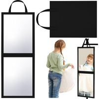 Glikceil Travel Foldable Full Length Mirror 33.5 X 13.4 Inch Backstage Folding Hanging Mirror Dance Bag Mirror Christmas For Gifts Dance Bag Dancers Artists Aestheticians Home Spa Events(Black)