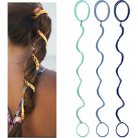 Elastic Hair Ties For Sports  16 Inch Long Ponytail Holders For Man  Mix Color Braided Pony Tail Wrap For Wind And Water 3 Pcs
