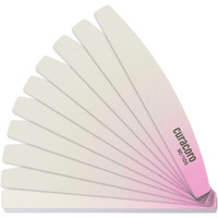 Curacoro 10 Pcs Nail File - Professional Half-Moon Nail Files Double Sided Emery Board (80/100 Grit)  Washable Nail Files And Buffers  Smooths & Shapes Nails  Manicure & Pedicure Buffing Tools