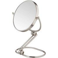 Jerdon Folding Travel Makeup Vanity Mirror - Portable 6  Diameter With 10X-1X Magnification - Travel Storage Bag Included - Model Mc450N