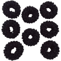Grutyopkn 8Pcs Plush Scrunchie Hair Ties Large Scrunchie Fluffy Tied Hair Rope Cute Elastic Hair Bands Scrubchy Hair Accessories For Women And Girls (Black)