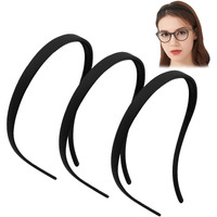 Tobatoba Flex No Pressure Headbands  Black Headbands For Glasses Wearers  Sunglasses Headband No Headache Headband Comfortable Headbands  Matte Plastic Headbands With Teeth  Non Slip For Women Girls