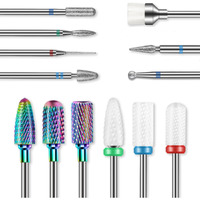 13Pcs Nail Drill Bits Set  3/32  Professional Drill Bits Nail Tech  Tungsten Carbide Ceramic Efile Nail Bits With Brush  Cuticle Remover Bits For Acrylic Gel Dip Powder Nail Manicure