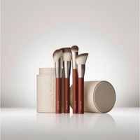 Rose Inc Makeup Brush Set With Case - 4 Pcs Professional Makeup Brushes For Foundation  Blush  Bronzer  Concealer - Ideal Gift For Women  Travel-Ready  Cruelty-Free Kit
