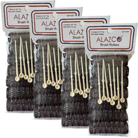 Alazco 28 Pc Vintage Style Hair Roller Medium Brush Rollers & Pins Mesh Hair Curlers With Bristles 2.5""X 3/4""  With Flexible Locking Pins