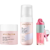 Evereden Happy Kids Skin & Lips Routine - Multi-Vitamin Kids Face Wash & Kids Face Cream & Tinted Lip Oil Set - Clean & Vegan Skin Care For Kids 3+ - Moisturizing  Nourishing  & Protective Kids Skin
