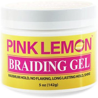 Pink Lemon Braiding Gel (5 Oz) - Maximum Hold  No Flaking  Long Lasting Hold  High Shine. For Micro  Inter  Dread  Faux  Loc  Twist  Braid  Edge.
