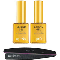 Apres Extend Gel 2-Pack With Curved Nail File And Nail Buffer - Gel-X Nail Care Set