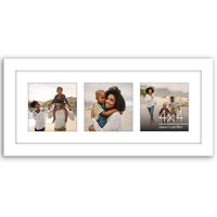 Americanflat 5.5X14 Collage Picture Frame With Shatter-Resistant Glass - Fits Three 4X4 Photos Or One 5.5X14 Photo - Gallery Wall Frame Set - Signature Collection - Photo Frame For Wall - White