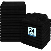Unimade 24 Pack Salon Towels - Highly Absorbent And Quick Drying Hand Towel  Premium Wash Cloths For Bathroom  Gym  Shower  Hotel  And Spa - 16X27 Inch (Black)