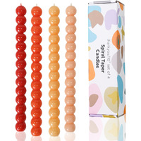 Lpusa Spiral Taper Candles Gradient Orange Twisted Candle Conical Stick Candles For Holiday Wedding Party Wax Unscented Dinner Candle Dripless Christmas Gift H 10 Inch  4Pcs(Gradient Orange-C)