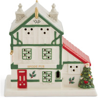 Spode Christmas Tree Miniature Christmas Village Figural Decoration  Led Lighted Christmas Village Set  Ceramic Holiday Decor - Dolomite Christmas Collectible For Indoor Display (Public House)
